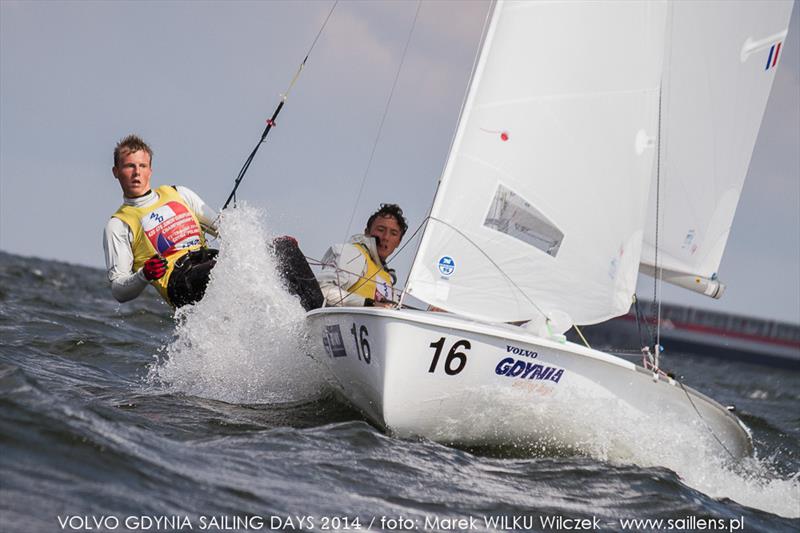 Hippolyte Machetti & Sidoine Dantes (FRA-55096) on day 3 of the 420 & 470 Junior European Chamionships photo copyright Marek Wilku / www.saillens.pl taken at  and featuring the 420 class