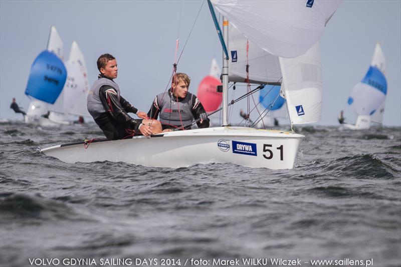 Robert Dickson & Sean Waddilove (IRL-54417) on day 3 of the 420 & 470 Junior European Chamionships photo copyright Marek Wilku / www.saillens.pl taken at  and featuring the 420 class