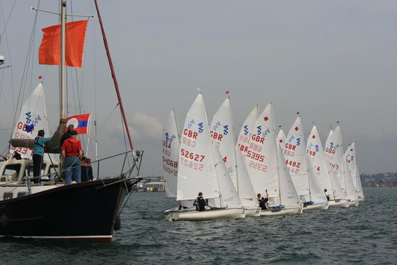 All bar two over the line during a 420 Autumn Championship race at Poole photo copyright Sue Kalderon taken at Poole Yacht Club and featuring the 420 class