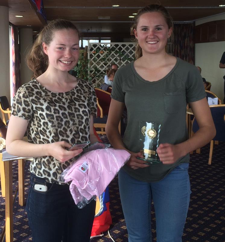 Jenny Smallwood and Dani Thomas finish 2nd in the 420 Autumn Championship at Poole photo copyright Nigel Wrigley taken at Poole Yacht Club and featuring the 420 class