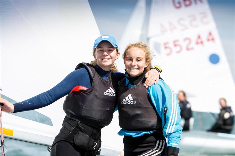 Girls 420Gold for Isobel Davies & Gemma Keers at the RYA Youth Nationals photo copyright Paul Wyeth / RYA taken at Hayling Island Sailing Club and featuring the 420 class