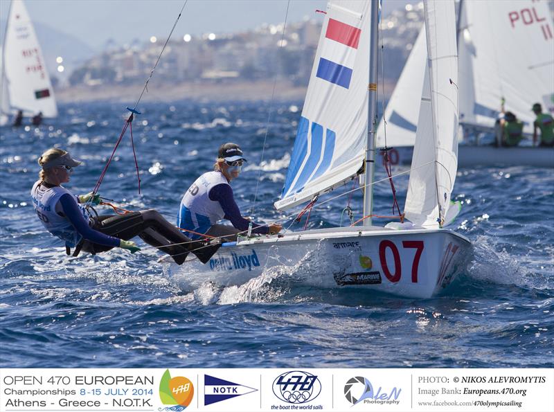 Afrodite Kyranakou and Anneloes Van Veen (NED) on day 4 of the 470 European Championships in Athens - photo © AleN Photography / www.alen.gr
