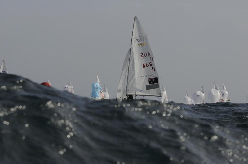Racing on the outer course in Rio  photo copyright Victor Kovalenko taken at  and featuring the 470 class