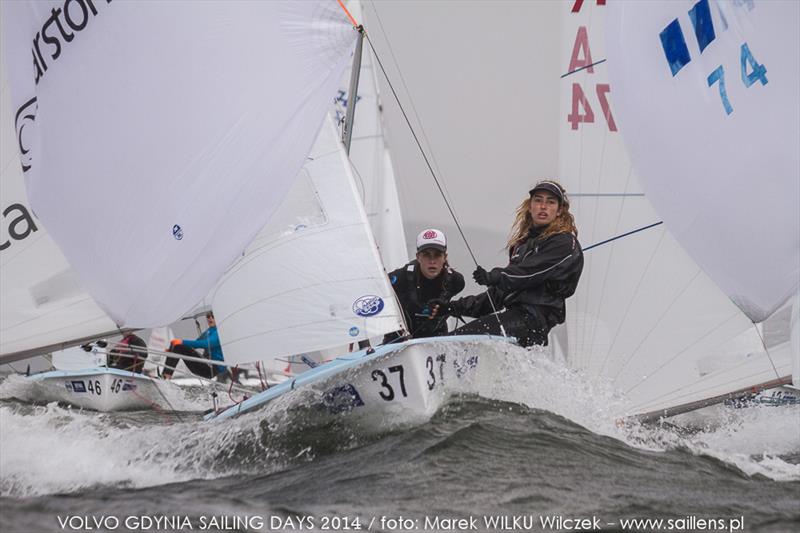 Tsuf Zamet & Saar Tamir (ISR-77) on day 4 of the 420 & 470 Junior European Chamionships photo copyright Marek Wilku / www.saillens.pl taken at  and featuring the 470 class
