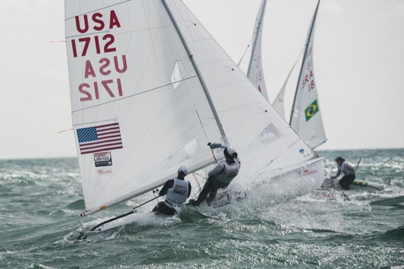 Annie Haeger and Briana Provancha (Women's 470) racing at ISAF Sailing World Cup Miami photo copyright Jen Edney / US Sailing taken at  and featuring the 470 class
