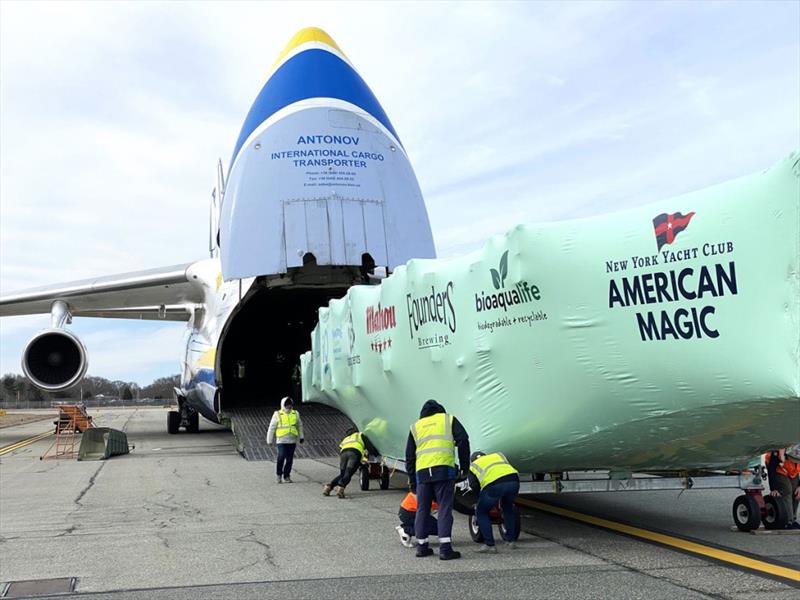 Antonov Airlines deliver American Magic's AC75 to Barcelona - photo © Antonov Airlines