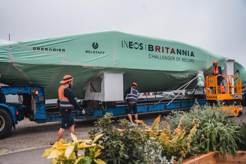 INEOS Britannia's AC75 completes 1,000 mile journey from Northamptonshire to Barcelona photo copyright INEOS Britannia taken at  and featuring the AC75 class