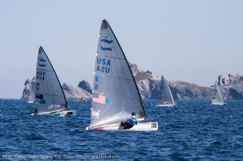 Caleb Paine on day four of ISAF Sailing World Cup Hyeres photo copyright Will Ricketson / US Sailing taken at COYCH Hyeres and featuring the Finn class