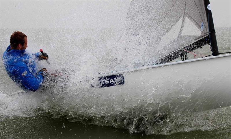 Big winds on day 4 of the Finn Silver Cup photo copyright Robert Deaves taken at WSV Hoorn and featuring the Finn class