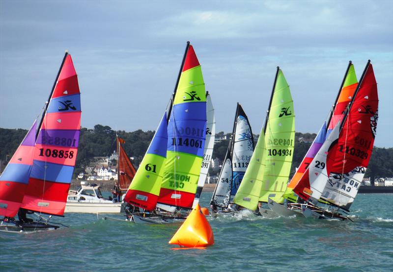 Jackson Yacht Services Bay Races in St Aubin's Bay, Jersey photo copyright Bill Harris taken at Royal Channel Islands Yacht Club and featuring the Hobie 16 class