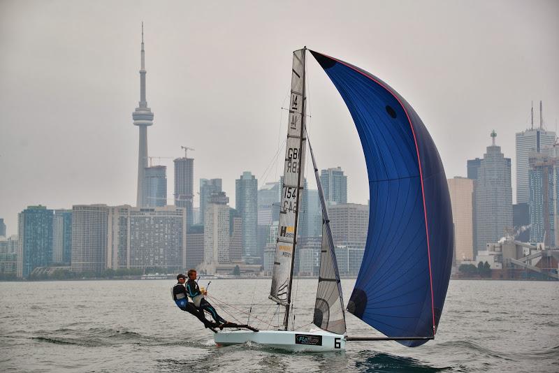 'Crumpet' en route to second at the I14 worlds Toronto 2013 with Sam Pascoe helming & Alex Knight crewing photo copyright Mary Pudney taken at Royal Canadian Yacht Club and featuring the International 14 class