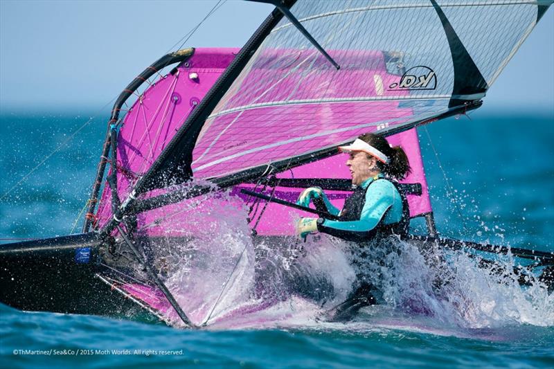 Annalise Murphy practicing ahead of the 2015 McDougall   McConaghy International Moth Worlds - photo © Th. Martinez / Sea&Co / 2015 Moth Worlds