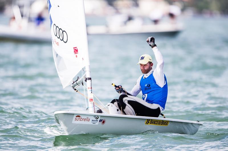 Robert Scheidt wins the Laser class at Sailing World Cup Miami photo copyright Pedro Martinez / Sailing Energy taken at Coconut Grove Sailing Club and featuring the ILCA 7 class