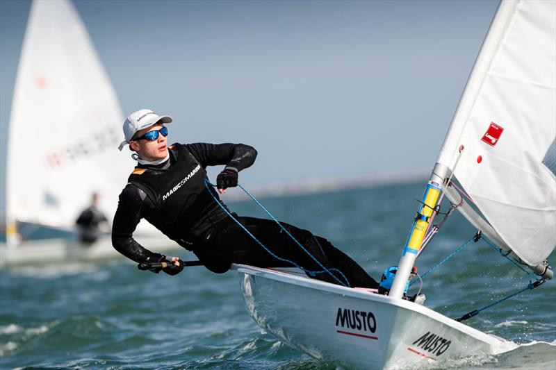 Boys Laser Radial Gold for Ben Whaley at the RYA Youth Nationals photo copyright Paul Wyeth / RYA taken at Hayling Island Sailing Club and featuring the ILCA 6 class