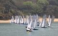 Will and Arthur Headerson get the first prsesure off the startline during the Merlin Rocket South West Series at Salcombe © Lucy Burn