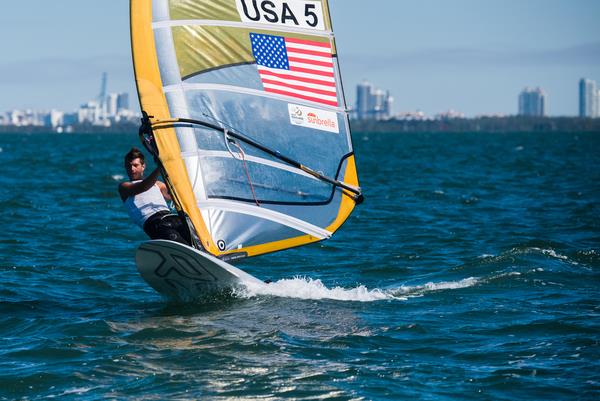 US RS:X Raoul Lopez on day 3 of ISAF Sailing World Cup Miami - photo © Jen Edney / US Sailing Team Sperry