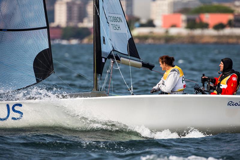 Daniel Fitzgibbon and Liesl Tesch (AUS) on day 4 of the Rio 2016 Paralympic Sailing Competition photo copyright Richard Langdon / Ocean Images taken at  and featuring the SKUD 18 class